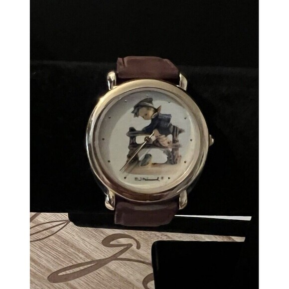MJ Hummel Wrist Watch "In Tausend Ängsten” Brown Leather Strap Untested - Picture 1 of 8